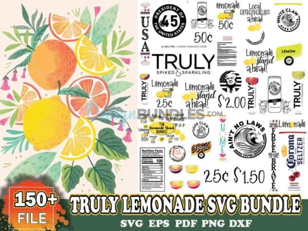 150+ Truly Lemonade Bundle, Trending Svg, Truly Lemonade