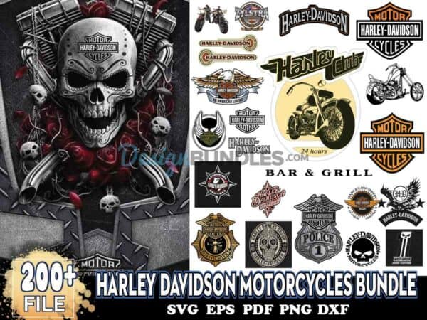 200+ Harley Davidson Motorcycles Bundle Svg, Harley Logo Svg