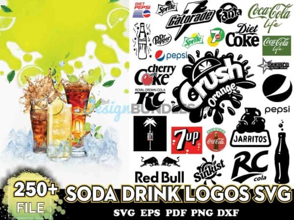 250+ Soda Drink Logos Svg, Trending Svg, Soda Drink Svg