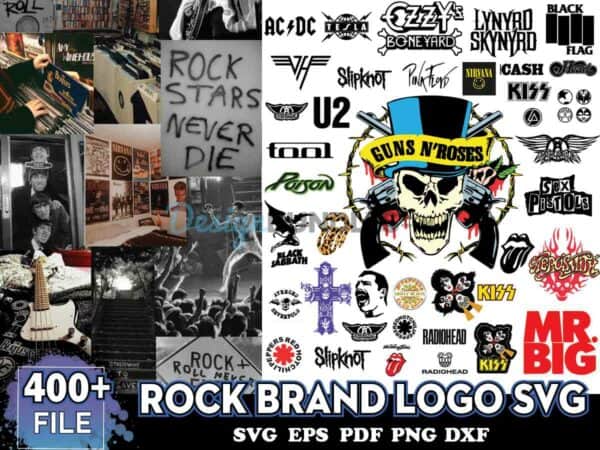 400+ Rock Brand Logo SVG, Rock Band Svg, Bundle Rock Band