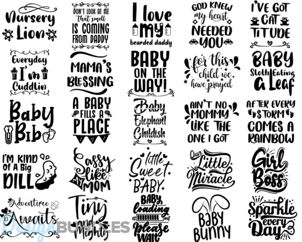 Baby Quotes SVG Bundle, Funny Baby Onesie SVG, Newborn SVG