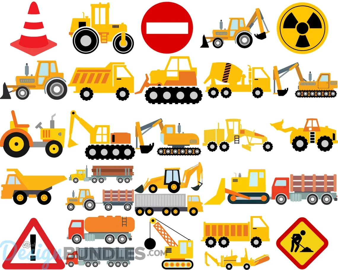 Construction Truck SVG Bundle, Construction SVG Files, Excavator SVG ...