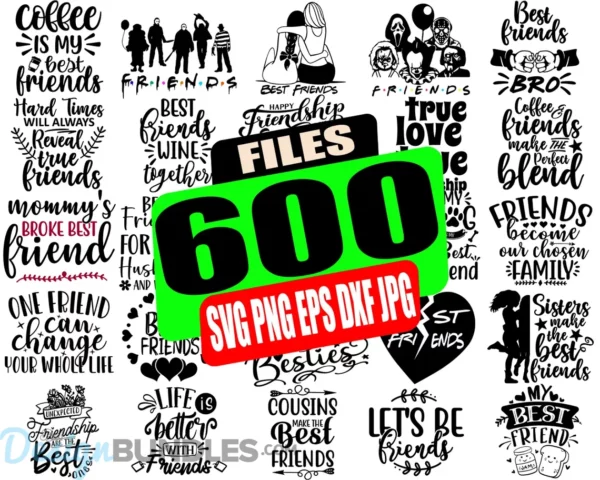 Friendship SVG bundle, Best Friends SVG files, Friends SVG for cricut, Friendship quotes svg, cut file, cricut file, silhouette, png file (1)