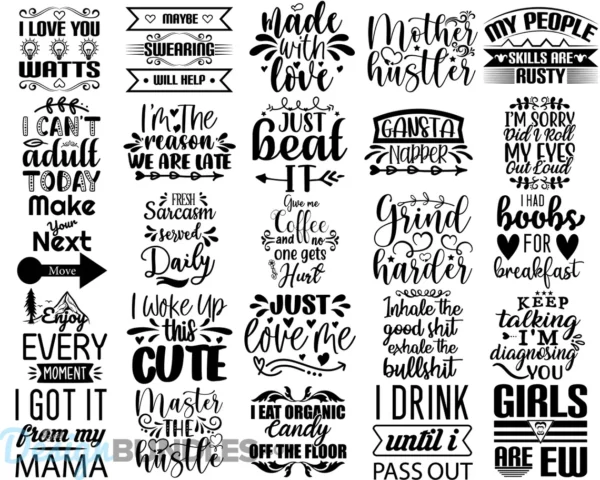 Funny Quotes SVG Bundle, Funny SVG File, Funny Saying SVG Cutting Files