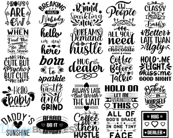 120 Funny Quotes SVG Bundle, Funny SVG File, Funny Saying SVG Cutting ...