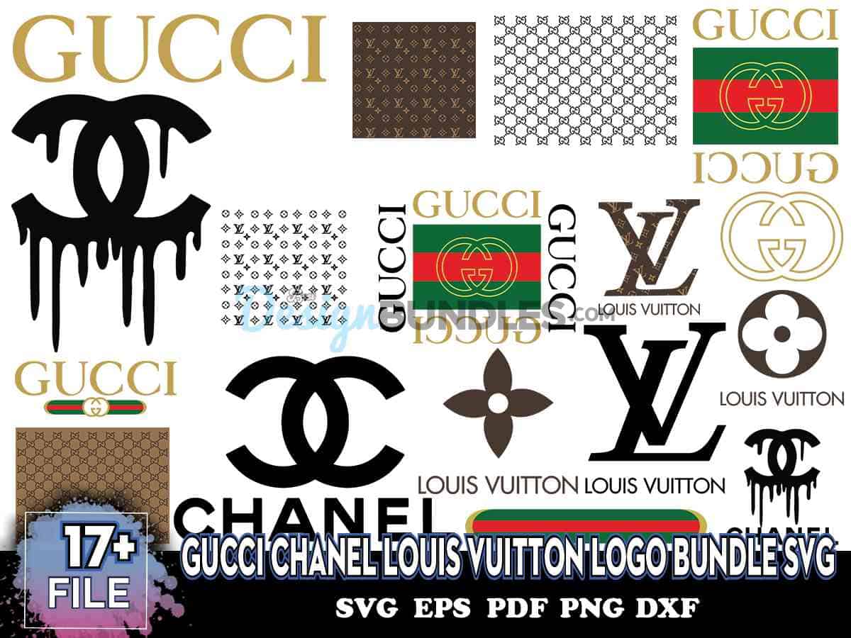 Gucci Chanel Louis Vuitton Logo Bundle Svg, Brand Svg Instant Download ...