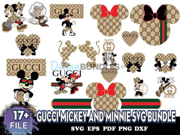 Gucci Mickey And Minnie Svg Bundle, Gucci Mickey Svg