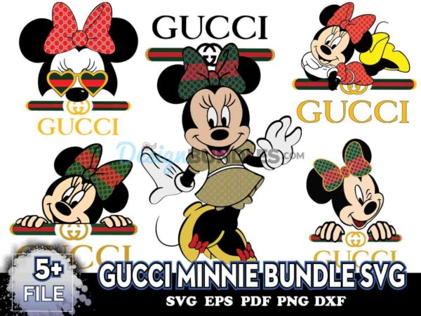Gucci Minnie Bundle Svg, Disney Minnie Svg, Minnie Gucci Svg, Gucci Logo Svg