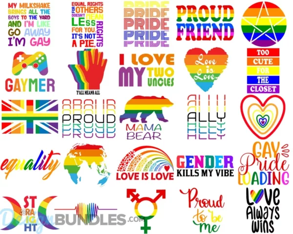 LGBT Quotes SVG Bundle, Gay Pride SVG Files, Lesbian SVG
