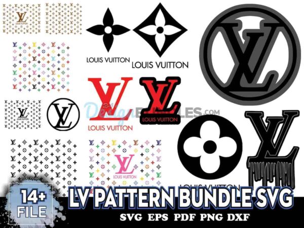 LV Pattern Bundle Svg, Pattern Logo Svg, Logos Svg, LV Logo Svg
