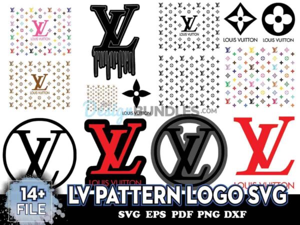 LV Pattern Logo Svg, Bundle Logo Svg, LV Pattern Svg, LV Logo Bundle Svg