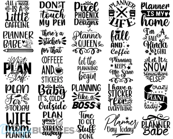 Planner Quotes SVG Bundle, Planner Girl SVG file, Planning SVG