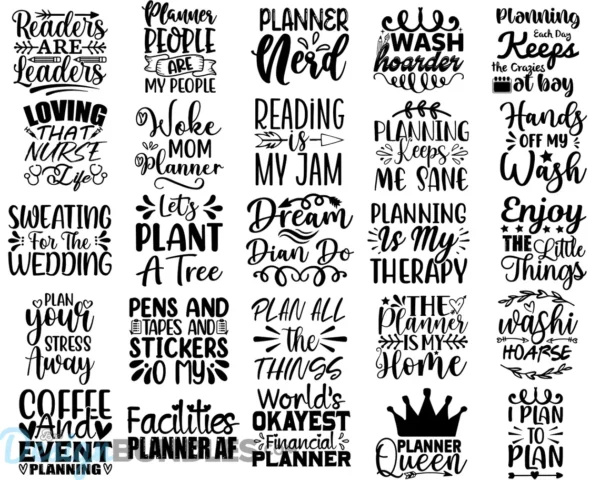 100 Planner Quotes SVG Bundle, Planner Girl SVG File, Planning SVG ...