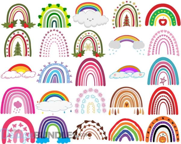 Rainbow SVG bundle Rainbow designs SVG file Rainbow SVG for cricut Boho Rainbow svg file png cut file cricut file clipart 3