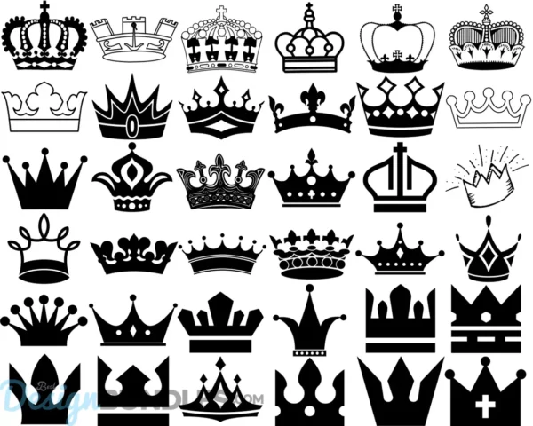Royal Crown SVG bundle Crown svg file King Crown svg Queen crown svg Crown svg for men women crown silhouette clipart png 3