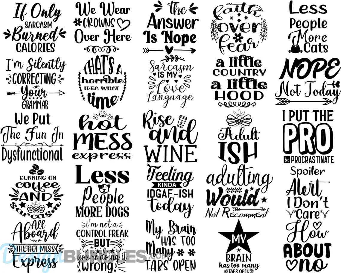 Sarcastic SVG Bundle, Sarcastic Quotes SVG, Sarcasm SVG » BestDesignBundle