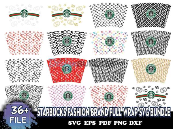 Starbucks Fashion Brand Full Wrap Svg Bundle
