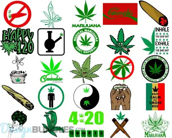Weed Leaf SVG Bundle Marijuana SVG 420 weed SVG Cannabis svg for cricut cannabis leaf png cut file 3
