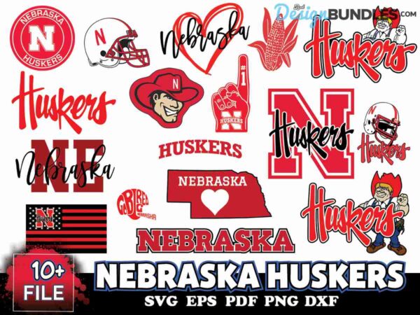 10+ FILE NEBRASKA HUSKERS Svg Bundle