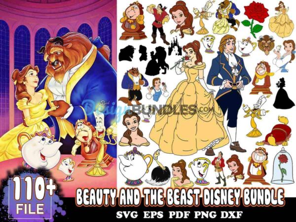 110 Beauty And The Beast Bundle Svg, Disney Svg