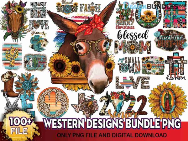 120 Files Western Designs Bundle Png, Howdy Png