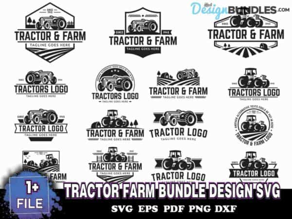 15 Files Tractor Farm Bundle Design Svg, Tractor Farm Logo ...