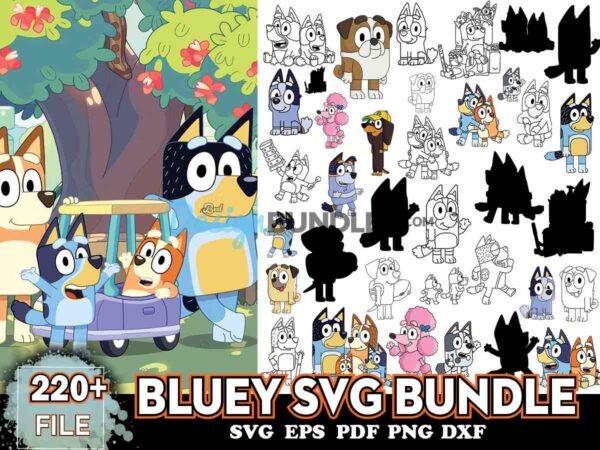 Bluey Bundle Svg, Cartoon Svg, Bluey Heeler Svg