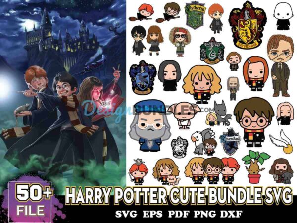 220 Files Harry Potter Cute Bundle Svg, Harry Potter Svg Instant ...