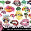 32 Files Sexy Lips Png Bundle