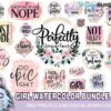 41 Files Girl Watercolor Bundle Png Girl Watercolor Bundle