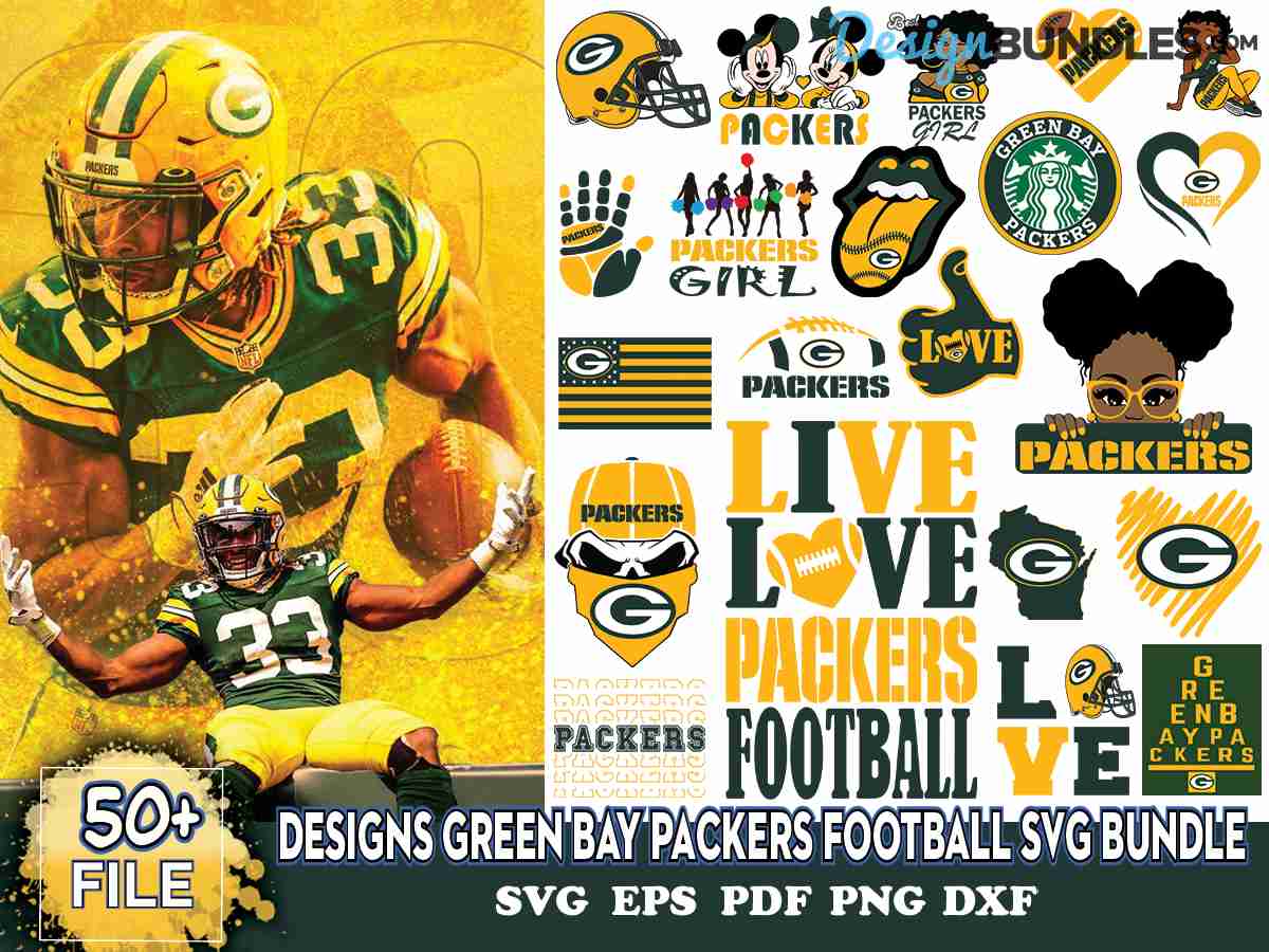 50+ Designs Green Bay Packers Football Svg Bundle, Packers Helmet Svg ...