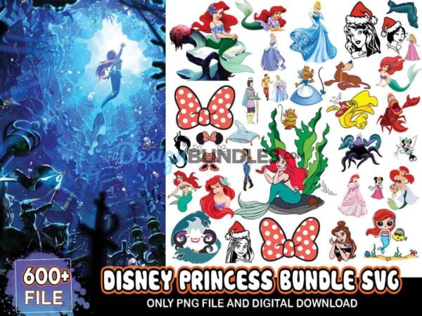 600 Disney Princess Bundle Svg, Princess Svg, Disney Svg