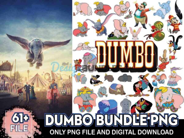 61 Files Dumbo Bundle Png, Cartoon Png, Dumbo Png
