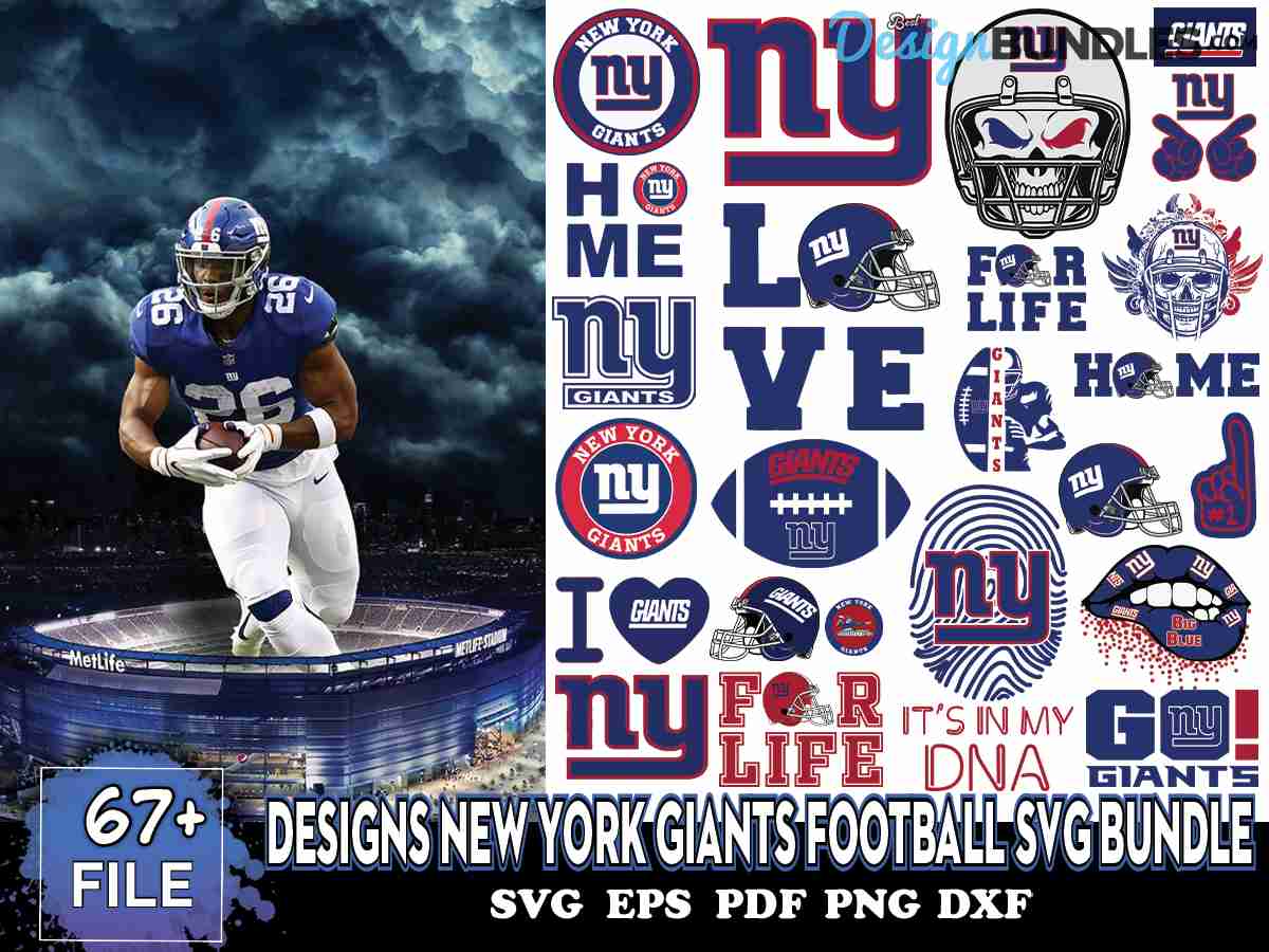 67+ Designs New York Giants Football Svg Bundle, NFL Team Svg Instant ...