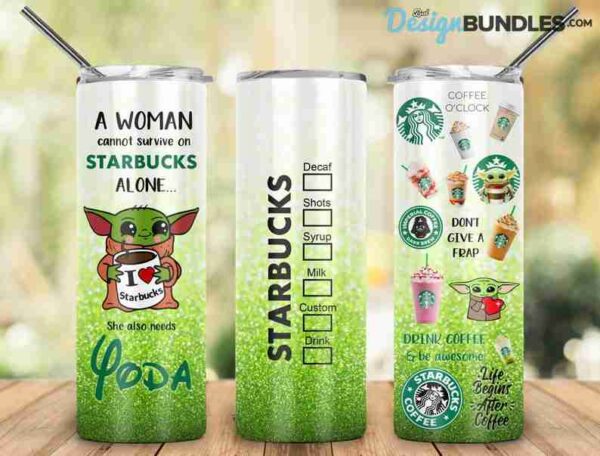 Baby Yoda 20oz Tumbler PNG, Yoda Tumbler, Yoda 20oz