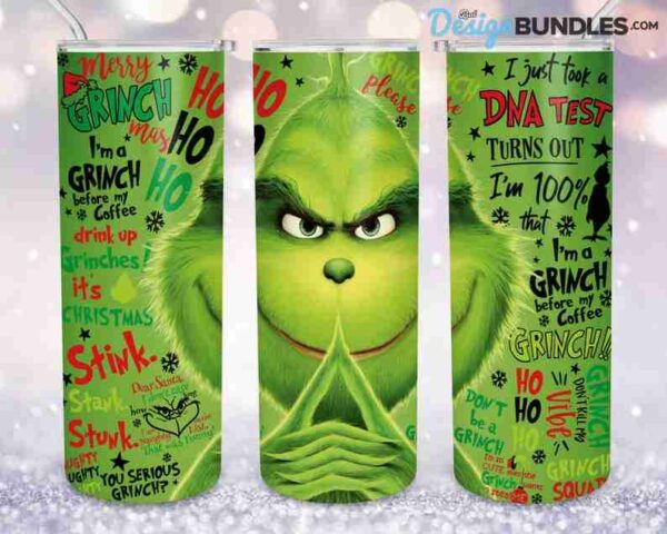 Christmas Grinch Tumbler Sublimation Png