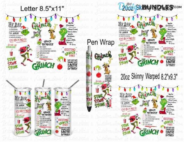 Grinch Tumbler Sublimation Png