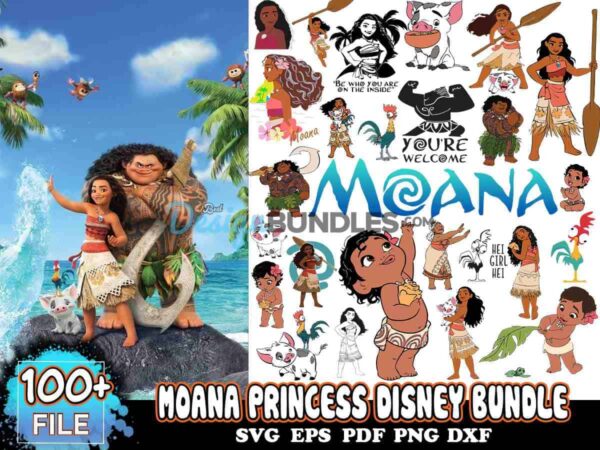 26 Designs Moana Disney Bundle Svg, Disney Svg, Princess Svg
