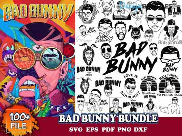 100+ Bad Bunny Bundle, Trending Svg, Bunny Rapper Svg