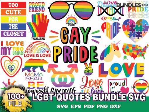 100+ LGBT Pride Bundle Svg, Lgbt Svg, Rainbow Svg » BestDesignBundle