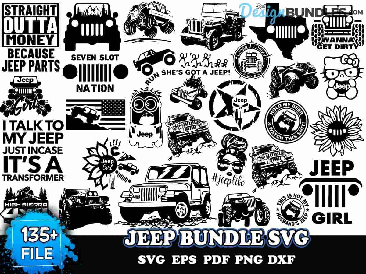 135 Files Jeep Bundle Svg, Jeep Svg, Jeep Vector Instant Download ...