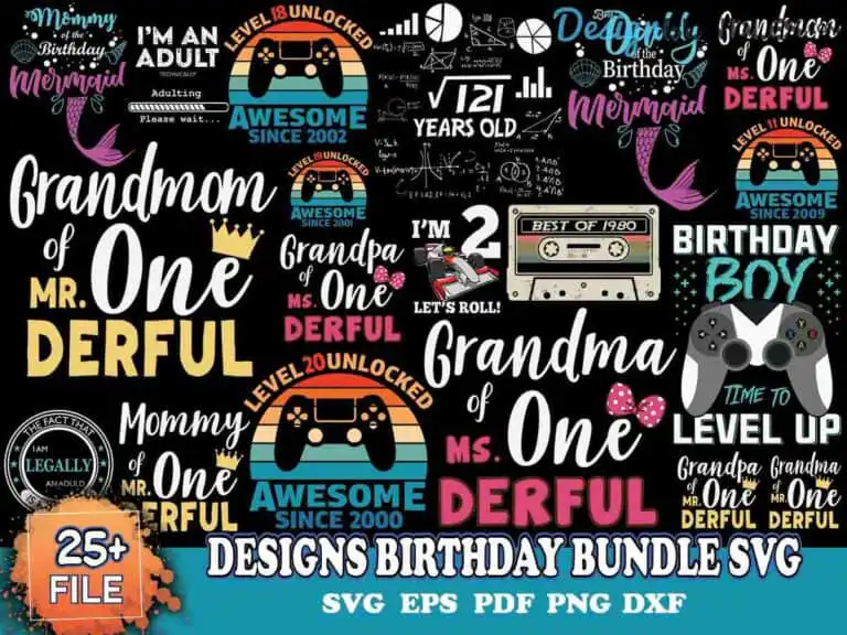 25 Designs Birthday Bundle Svg