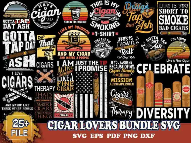 25 Designs Cigar Lovers Bundle Svg