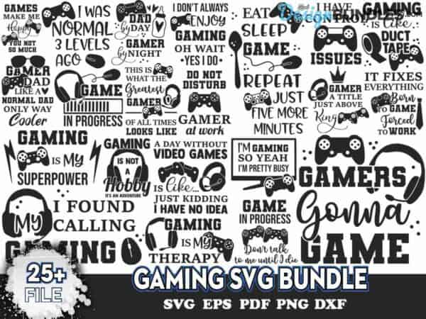 25 Gaming Svg Bundle, Svg Quotes, Gamer Svg » BestDesignBundle