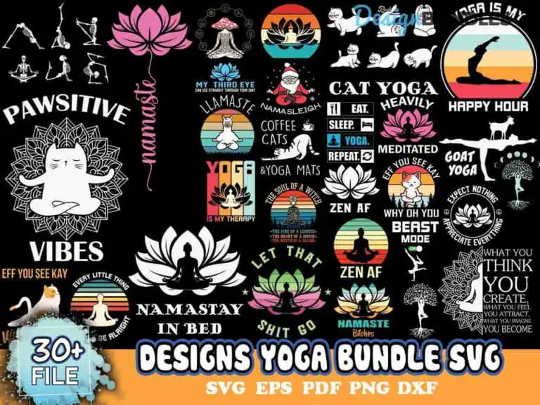 30 Designs Yoga Bundle Svg