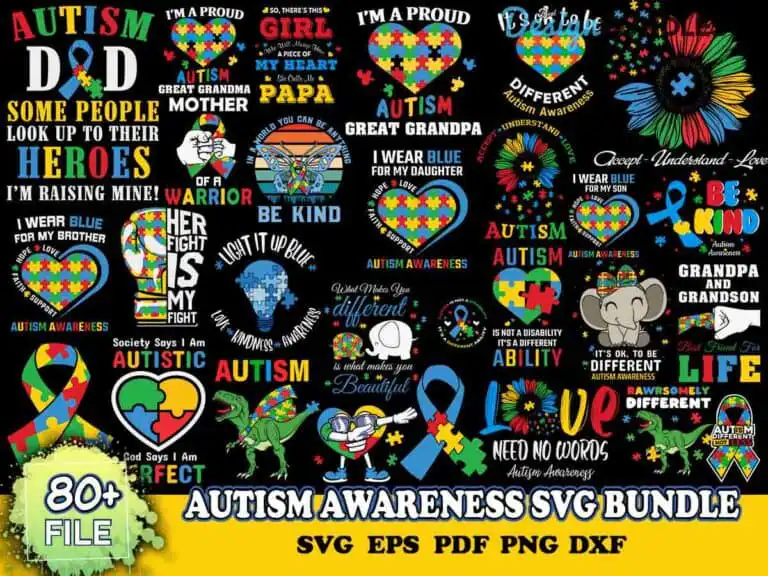 80+ Autism Awareness Svg Bundle