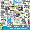 80 Files Autism Bundle Svg Autism Ribbon Svg Autism Heart Svg