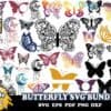 90 Butterfly Svg Bundle Butterfly Clipart Butterfly Vector