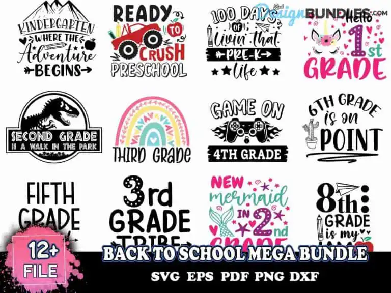 Back To School MEGA Bundle 12 Files Svg