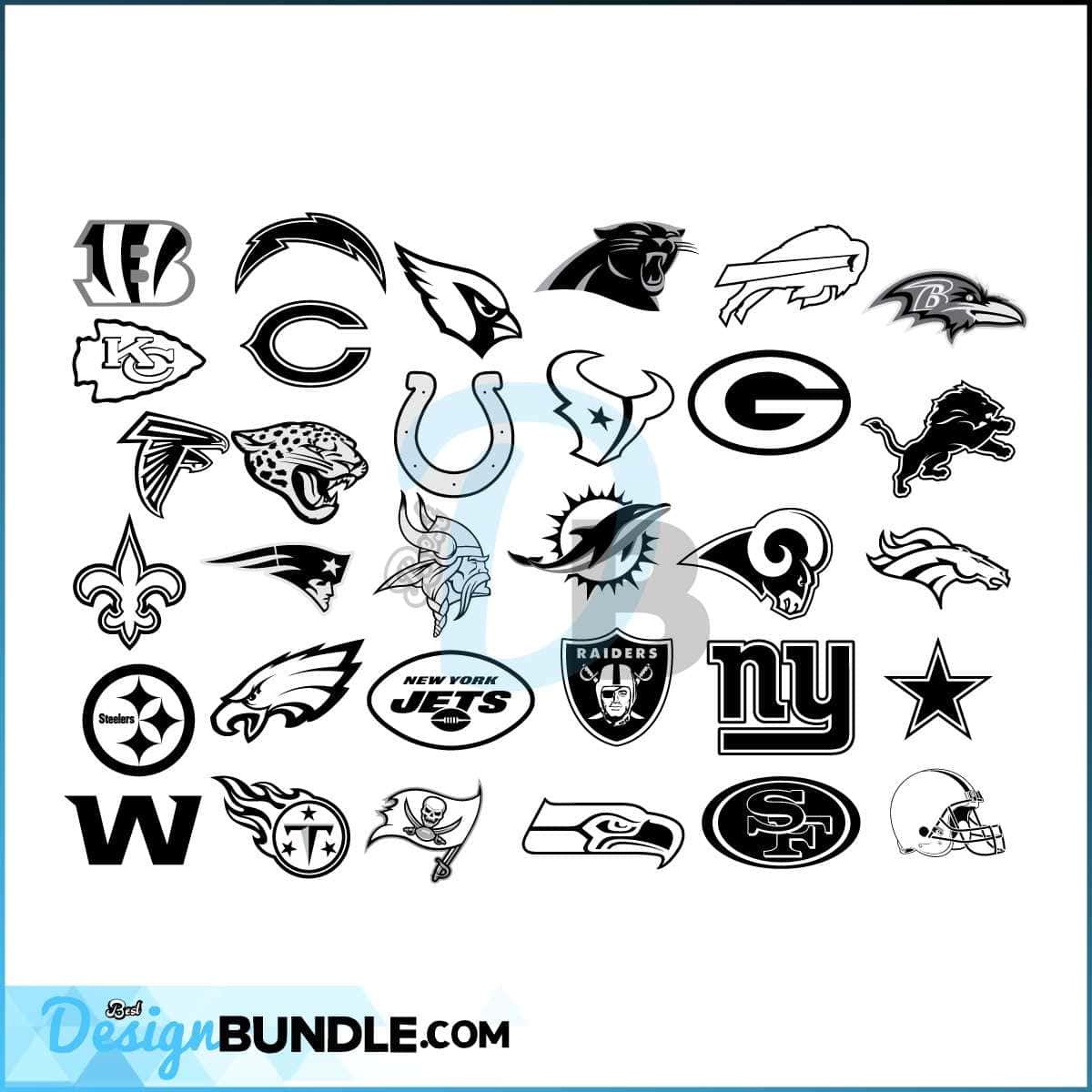 32 Nfl Logo Svg Bundle 32 Nfl Svg Files For Cricut, Football Svg, Diy ...